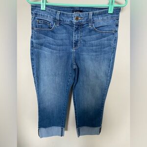 NYDJ Dayla wide cuff stretch Jean Capri size 4
